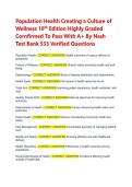 Population Health Creating a Culture of Wellness 10e Nash Test Bank - 533 Verified Qs