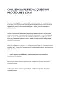 CON 2370 SIMPLIFIED ACQUISITION PROCEDURES EXAM QUESTIONS WITH CORRECT ANSWERS