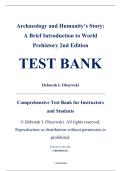 Test Bank - Archaeology and Humanity&rsquo;s Story&colon; A Brief Introduction to World Prehistory&comma; 2nd Edition &ndash; Deborah I&period; Olszewski &ndash; ISBN 9780190930127 &lpar;Chapters 1&ndash;15&rpar;