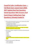 CompTIA CySA&plus; Certification Exam &mdash; Full Mock Exam newest Exam &lpar;2026- 2027 Update&rpar; Real Past Questions  Solved Questions With Answers &lpar;Full  Exam&rpar; &lpar;Expert Setting Exam Type  Questions&rpar; &vert;Already Graded A&plus;