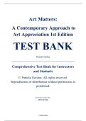 Test Bank - Art Matters&colon; A Contemporary Approach to Art Appreciation&comma; 1st Edition &ndash; Pamela Gordon &lpar;Chapters 1&ndash;21&rpar;