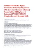 Pediatric Physical Examination Test Bank&colon; Complete Solutions & New 2026 Guide