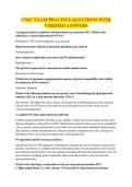 CNSC EXAM PRACTICE QUESTIONS WITH VERIFIED ANSWERS