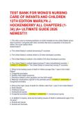 Wong's Nursing Care of Infants 12th Edition Test Bank 2026 &vert; All 34 Chapters