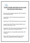 TCDHA PHARM MIDTERM EXAM GUIDE SOLVED SOLUTION 2026 A&plus;