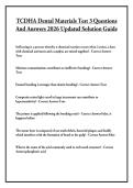TCDHA Dental Materials Test 3 Questions And Answers 2026 Updated Solution Guide