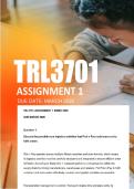 TRL3701 Assignment 1 ANSWERS 2026 - Due March 2026