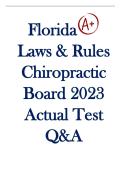 Florida Laws & Rules Chiropractic Board Exam With 100&percnt; Correct Answers 2023