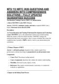 MTS 113 NRTC 2026 QUESTIONS AND ANSWERS WITH COMPREHENSIVE SOLUTIONS &ndash; FULLY UPDATED GUARANTEED SUCCESS