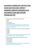 ADVANCED SOMMELIER CERTIFICATION  EXAM QUESTION AND CORRECT  ANSWERS &lpar;VERIFIED ANSWERS&rpar; PLUS  RATIONALES 2026 Q&A INSTANT  DOWNLOAD PDF 