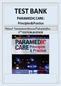 Paramedic Care Principles and Practice 5th Edition Volume 1 ALL CHAPTERS Test Bank