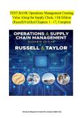 Test Bank Operations and Supply Chain Management 11th Edition