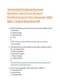 Geotechnical Engineering Exam  Questions and Correct Answers  &lpar;Verified Answers&rpar; Plus Rationales 2026  Q&A &vert; Instant Download Pdf 