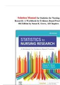 Solution Manual for Statistics for Nursing Research&colon; A Workbook for Evidence-Based Practice 4th Edition by Susan K&period; Grove&comma; All Chapters Updated 2025 &vert;&vert; TEST BANK