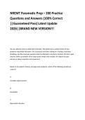 NREMT Paramedic Prep &ndash; 200 Practice   Questions and Answers &lpar;100&percnt; Correct  &vert;&vert;Guaranteed Pass&rpar; Latest Update  2026&vert;&vert;BRAND NEW VERSION&excl;&excl;&excl;