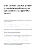 SHRM-CP Practice Exam With Questions  and Verified Answers &vert;&vert;Latest Update  2026&vert;Already Graded A&plus;&vert;&vert;Brand New  Version&excl;&excl;&excl; 