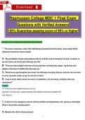 Rasmussen College MDC 1 Final Exam    Questions with Verified Answers  100&percnt; Guarantee passing score of 90&percnt; or higher 