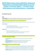 NR 605 Diagnosis & Management in Psychiatric-Mental Health Across the Lifespan I Practicum Midterm Exam&comma; 2026&ndash;2027 &ndash; Weeks 1&ndash;4 Study Guide Questions with Verified Answers &lpar;Chamberlain&rpar;