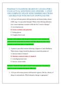 PHARMACY EXAMINING BOARD OF CANADA &lpar;PEBC&rpar;  EXAM ACTUAL QUESTIONS AND ANSWERS - LATEST  AND COMPLETE UPDATE WITH VERIFIED SOLUTIONS &ndash; ASSURED PASS WITH INSTANT DOWNLOAD PDF&period; 