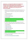 RED SEAL AUTOMOTIVE SERVICE TECHNICIAN  EXAM ACTUAL QUESTIONS AND ANSWERS -  LATEST AND COMPLETE UPDATE WITH VERIFIED  SOLUTIONS &ndash; ASSURED PASS WITH INSTANT  DOWNLOAD PDF&period;