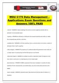 WGU C170 Data Management &ndash; Applications Exam Questions and Answers 100&percnt; PASS