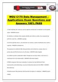 WGU C170 Data Management &ndash; Applications Exam Questions and Answers 100&percnt; PASS