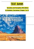 TEST BANK Sensation and Perception&comma;10th Edition by Goldstein&comma; Cacciamani&comma; Chapter 1 to 15