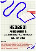 HED2601 Assignment 2 Memo &vert; Due May 2026
