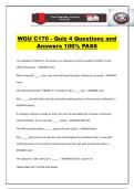 WGU C170 - Quiz 4 Questions and Answers 100&percnt; PASS