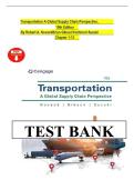 Test Bank for Transportation&colon; A Global Supply Chain Perspective&comma; 10th Edition by Novack &lpar;Ch 1 &ndash; 13&rpar; Download as Pdf File