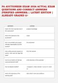 PA Auctioneer Exam 2026 &vert; Actual Exam Questions & Verified Correct Answers &vert; Latest Edition &vert; Already Graded A&plus;