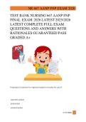 TEST BANK NURSING 667 AANP FNP FINAL EXAM 2026 LATEST 2025&sol;2026 LATEST COMPLETE FULL EXAM QUESTIONS AND ANSWERS WITH RATIONALES GUARANTEED PASS GRADED A&plus;