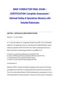 BNSF CONDUCTOR FINAL EXAM &ndash; CERTIFICATION&colon; Complete Assessment - Railroad Safety & Operations Mastery with Detailed Rationales