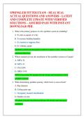 SPRINKLER FITTER EXAM &ndash; REAL SEAL  ACTUAL QUESTIONS AND ANSWERS - LATEST  AND COMPLETE UPDATE WITH VERIFIED  SOLUTIONS &ndash; ASSURED PASS WITH INSTANT  DOWNLOAD PDF&period; 
