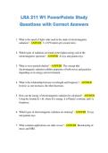 LRA 211 W1 PowerPoints Study  Questions with Correct Answers 