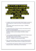 WGU D774 Intro to Business Accounting EXAM QUESTIONS WITH CORRECT SOLUTIONS&vert;&vert;100&percnt; GUARANTEED PASS&vert;&vert;ALREADY GRADED A&plus;&vert;&vert;UPDATED 2026&sol;2027 SYLLABUS&vert;&vert; <<RECENT VERSION>>