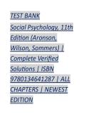TEST BANK Social Psychology&comma; 11th Edition &lpar;Aronson&comma; Wilson&comma; Sommers&rpar; &vert; Complete Verified Solutions &vert; ISBN 9780134641287 &vert; ALL CHAPTERS &vert; NEWEST EDITION
