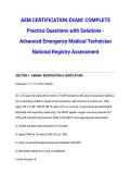 AEM CERTIFICATION EXAM&colon; COMPLETE Practice Questions with Solutions - Advanced Emergency Medical Technician National Registry Assessment