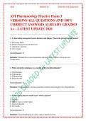 2026 ATI Pharmacology Practice Exam &ndash; 3 Versions&comma; All Questions & 100&percnt; Correct Answers&comma; Already Graded A&plus; &ndash; Latest Update