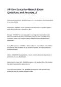 AP Gov Executive Branch Exam Questions and Answers