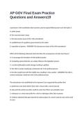 AP GOV Final Exam Practice Questions and Answers