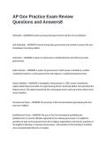 AP Gov Practice Exam Review Questions and Answers