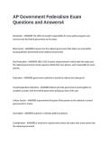 AP Government Federalism Exam Questions and Answers