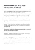AP Government Key terms exam questions and answers