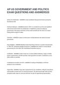 AP US GOVERNMENT AND POLITICS EXAM QUESTIONS AND ANSWERS