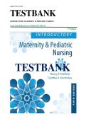 Test Bank For Introductory Maternity & Pediatric Nursing Fifth&comma; North American Edition by Nancy Hatfield