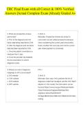 CRC Final Exam with all Correct & 100&percnt; Verified Answers &vert;Actual Complete Exam &vert;Already Graded A&plus; 