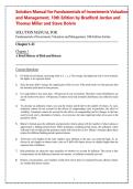 Solution Manual for Fundamentals of Investments Valuation  and Management&comma; 10th Edition by Bradford Jordan and  Thomas Miller