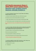 ATI Health Assessment Exam 2 &vert;&vert; 2026&sol;2027 Latest Update &vert; Questions with Verified Correct Answers &vert; Already Graded A&plus;