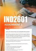 IND2601 Assignment 1 Semester 1 ANSWERS 2026 - Due 11 March 2026